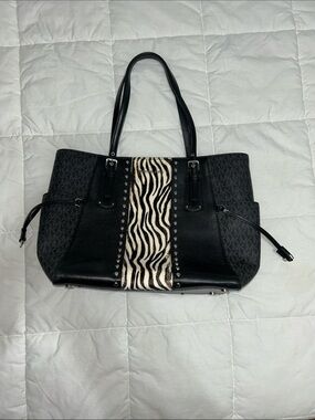 Michael Kors Black Zebra Tote Bag